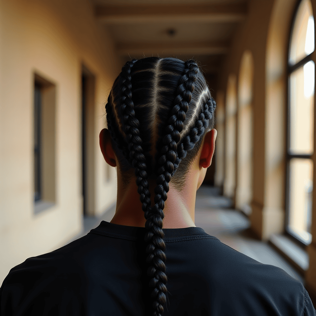 Cornrows Into a Low Bun