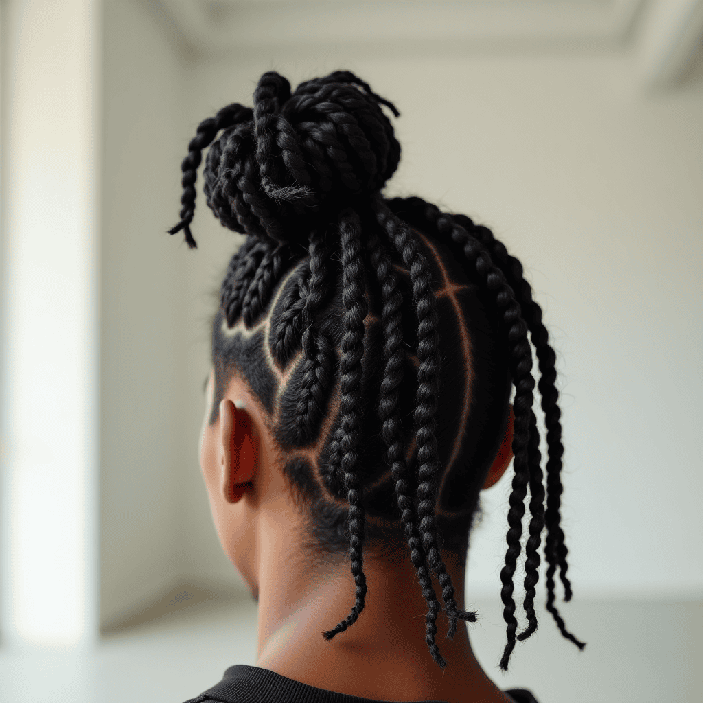 Cornrows Into a High Bun