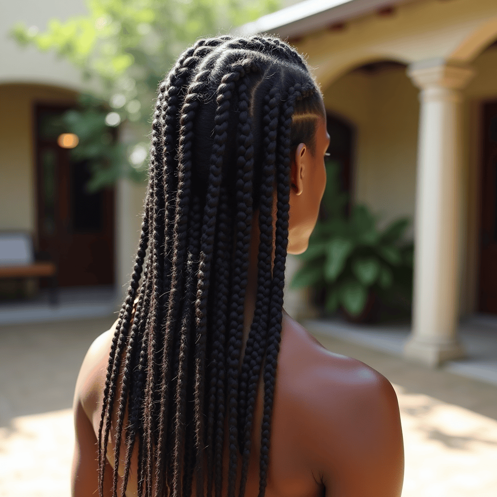 Cornrows With Loose Braided Ends