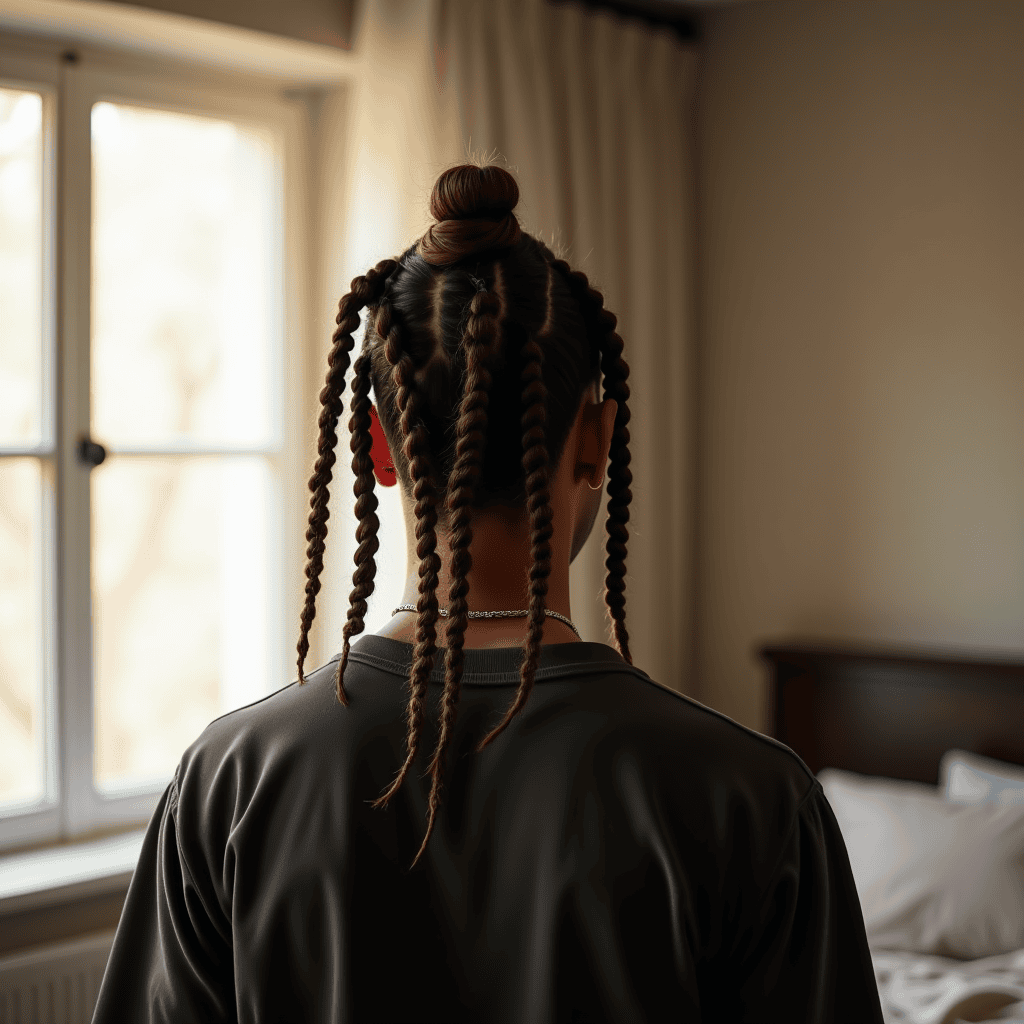 Half-Up Cornrow Style