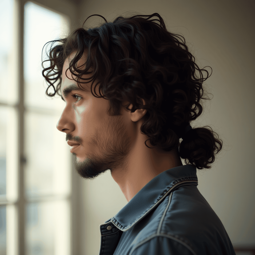 Natural Curly Low Ponytail