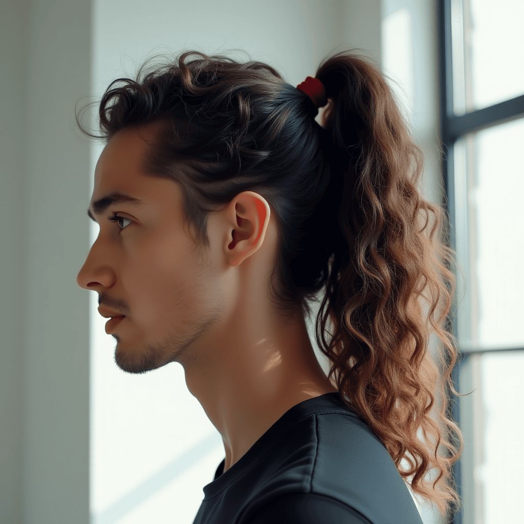 High Curly Ponytail