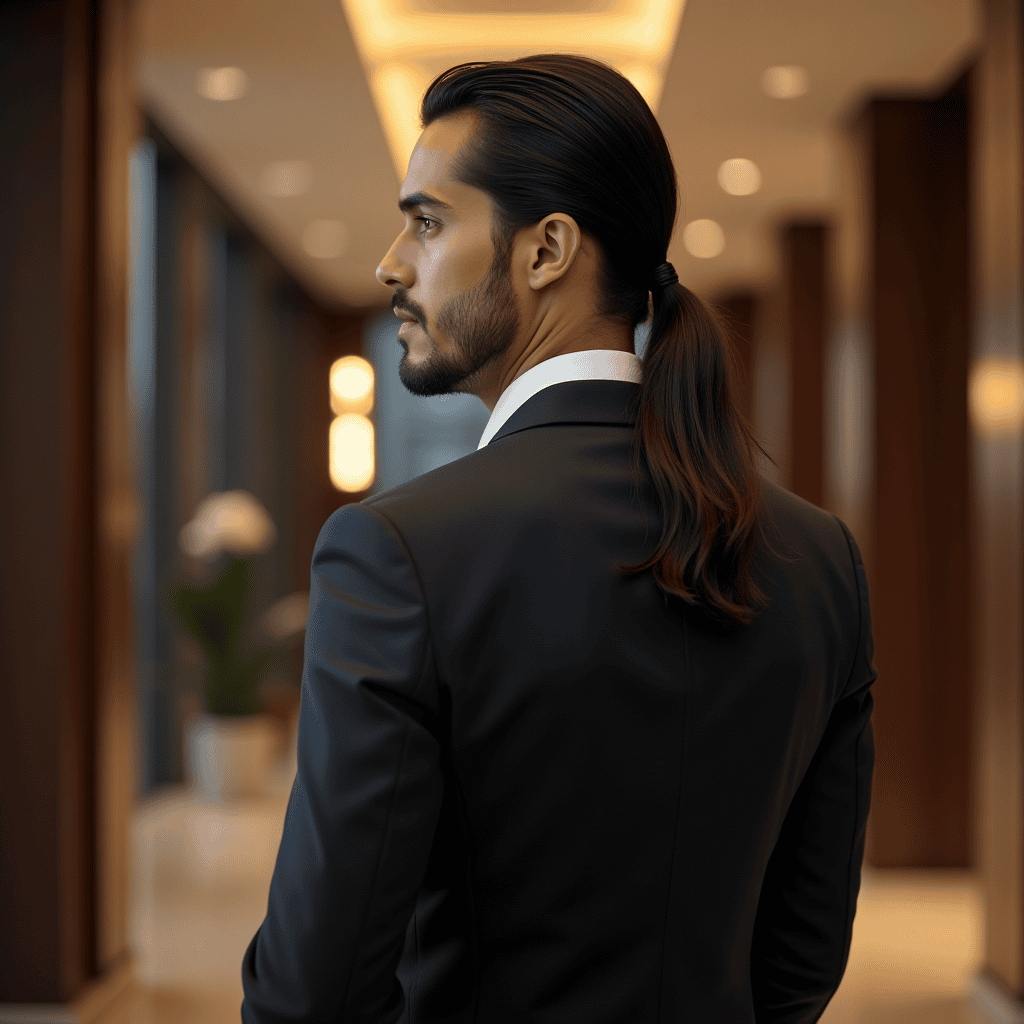 Slicked-Back Low Ponytail