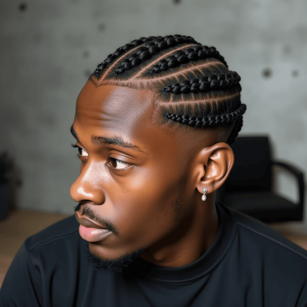 Short Box Braids With Clean Parts