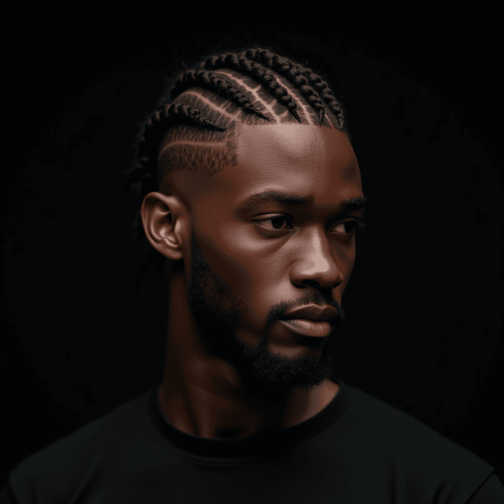 Box Braids With a High Fade