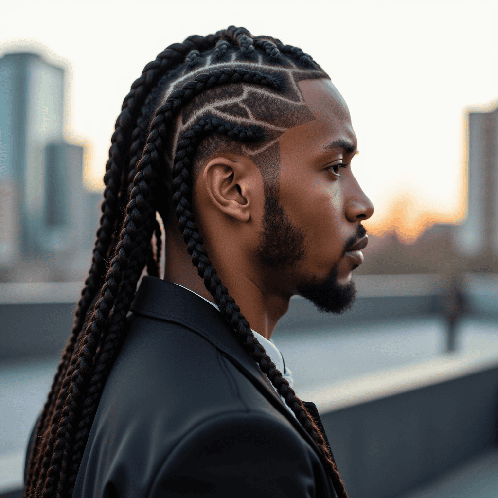 Box Braids With an Undercut