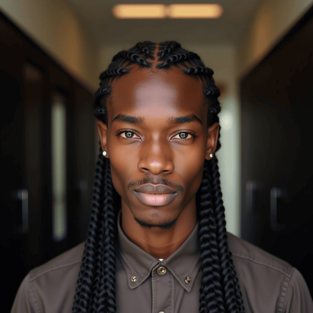 Center-Part Box Braids