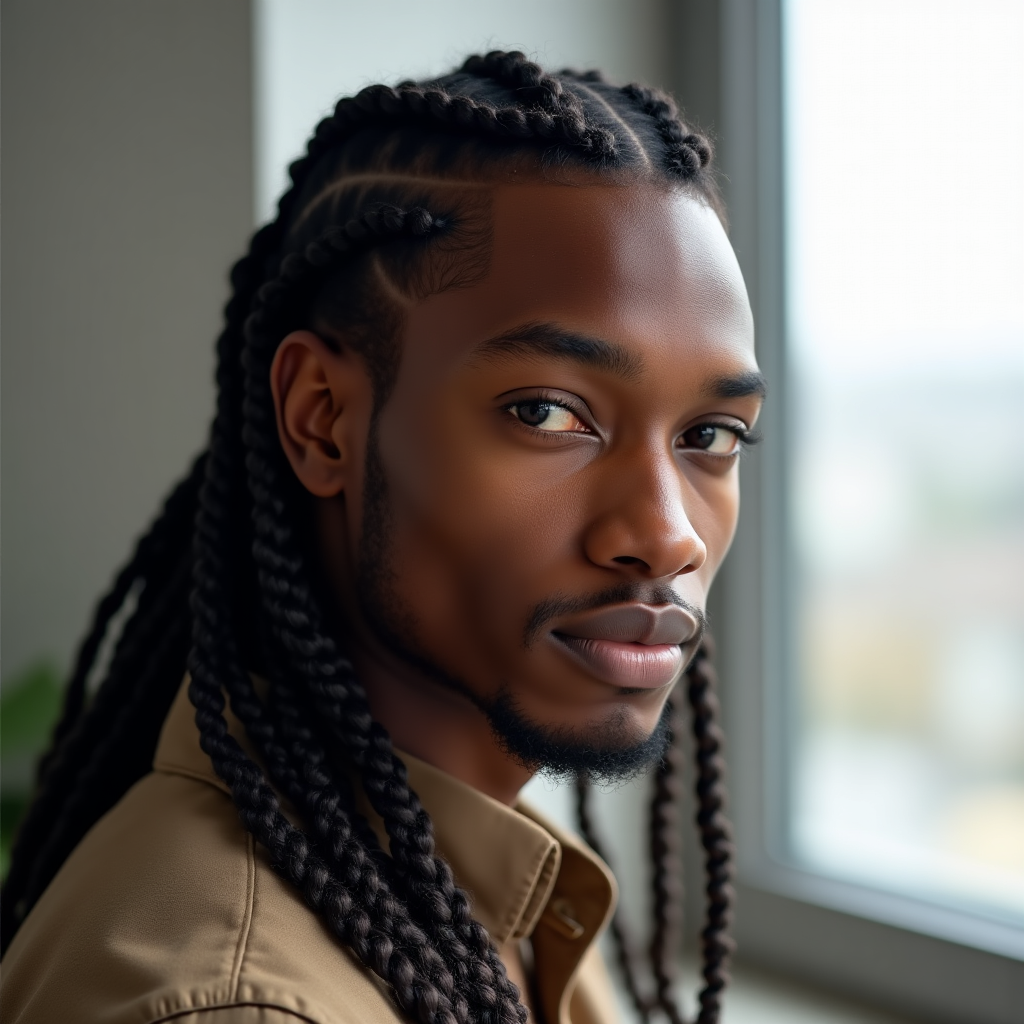 Box Braids With Loose Ends