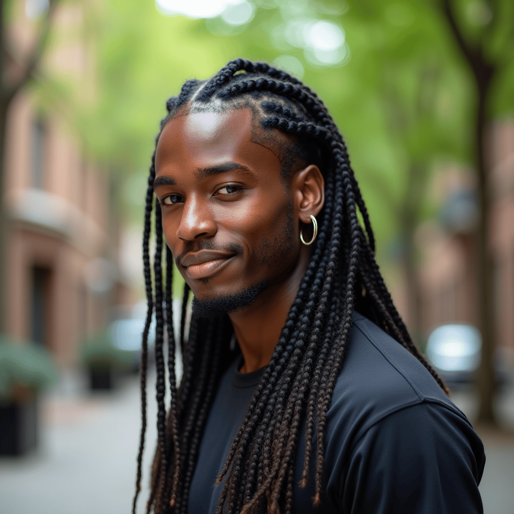 Half-Up Box Braids