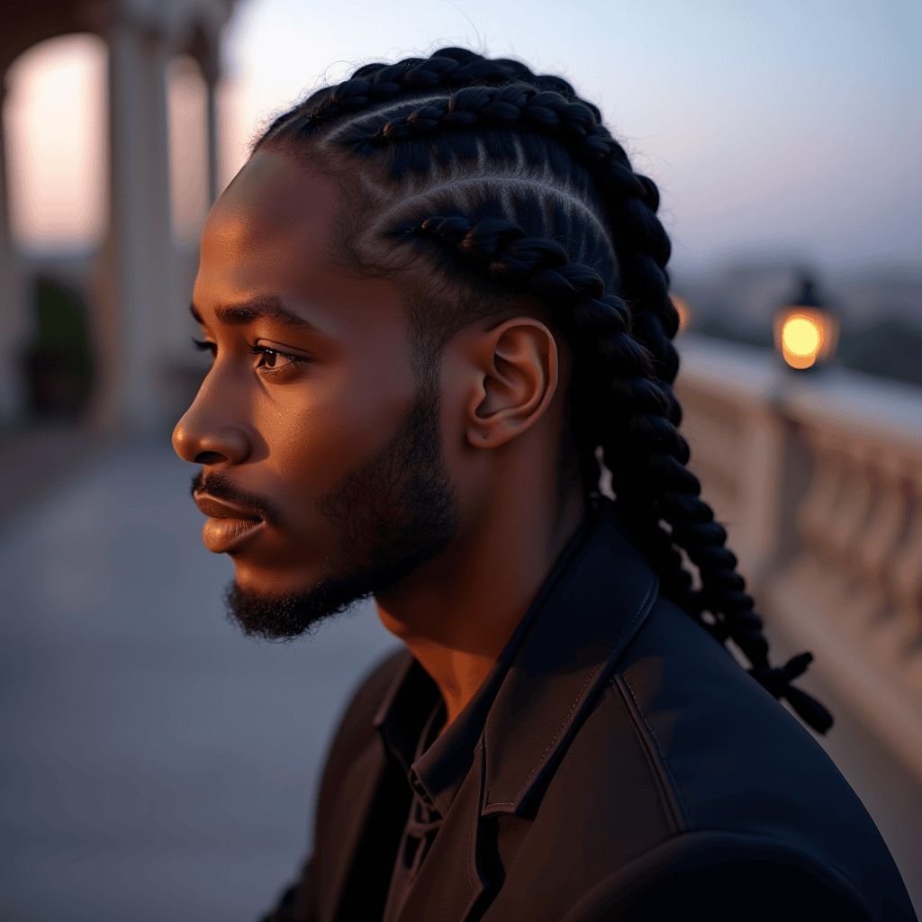 Crown-Tied Box Braids