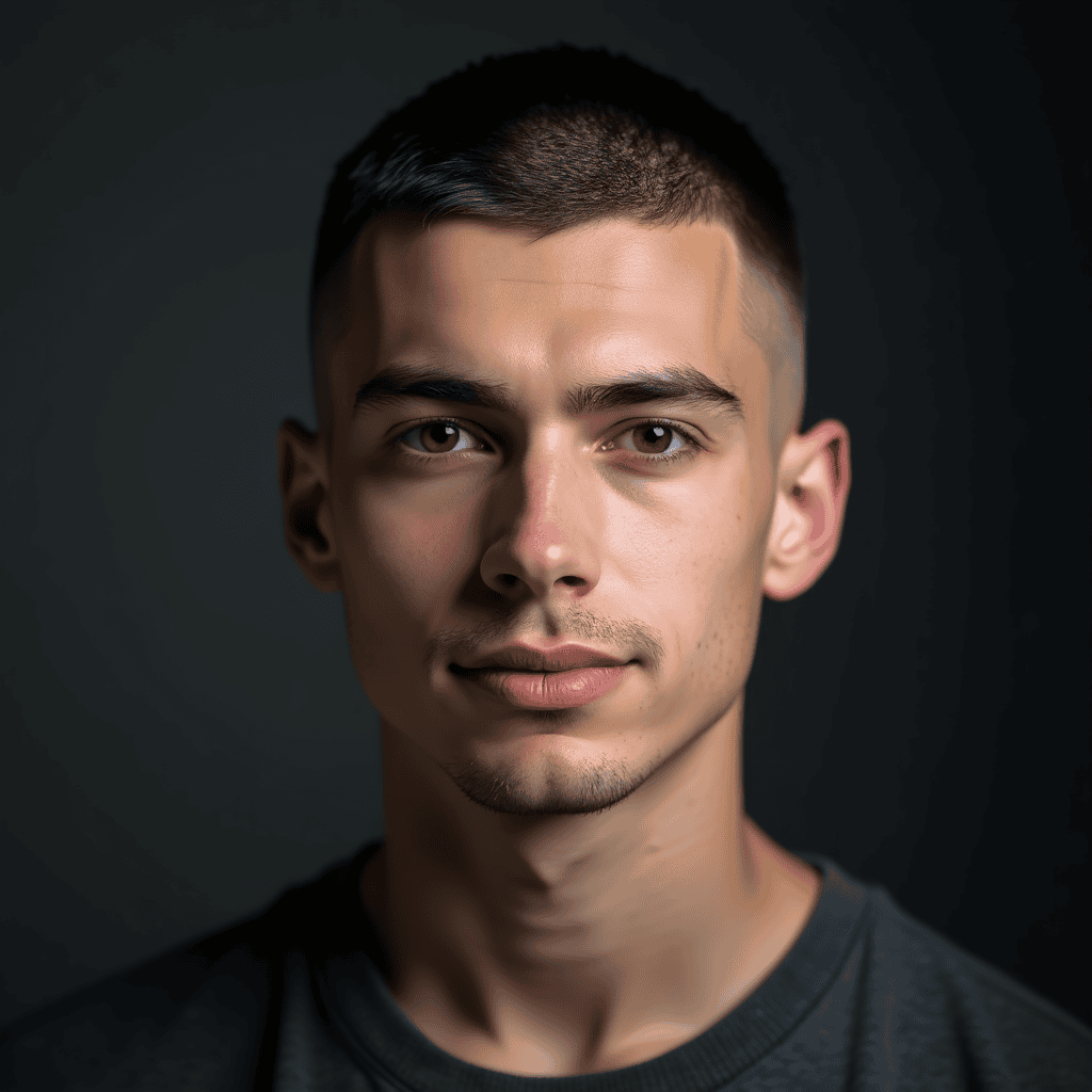  Temple Fade With Buzz Cut