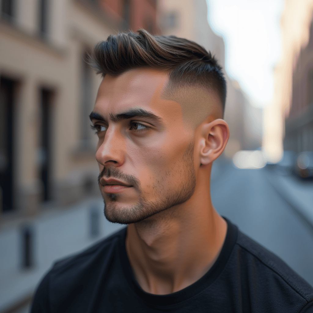 Temple Fade With Crew Cut