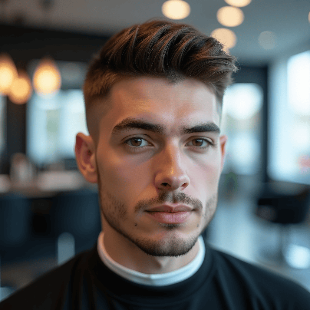 Temple Fade With Caesar Cut