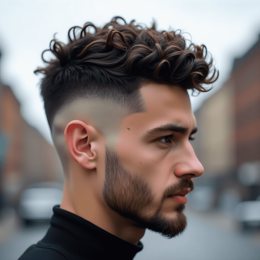 Temple Fade With Defined Curls