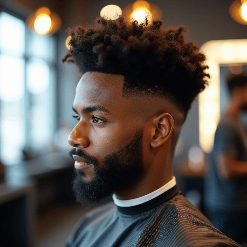 . Temple Fade With Afro