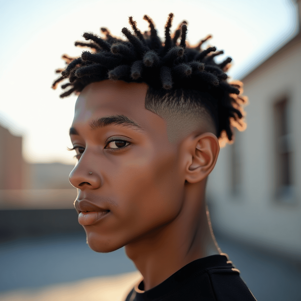 Temple Fade With Sponge Twists