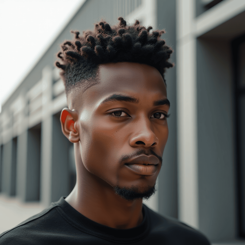 Temple Fade With Short Coils