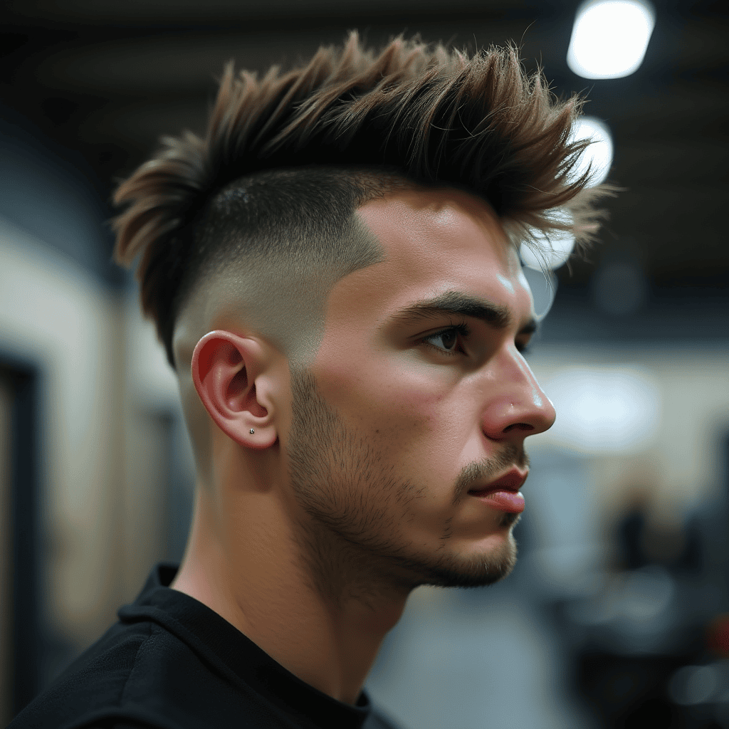 Temple Fade With Faux Hawk