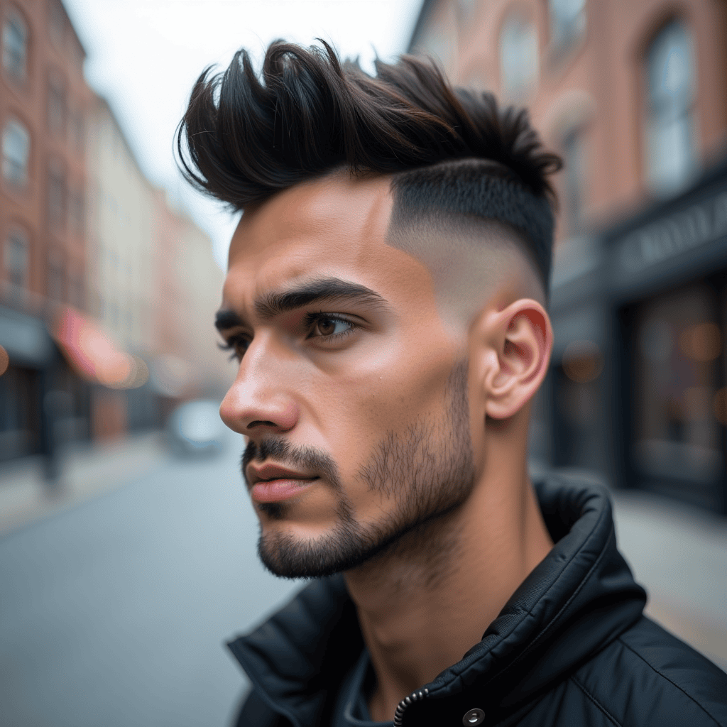 Faux Hawk Burst Fade