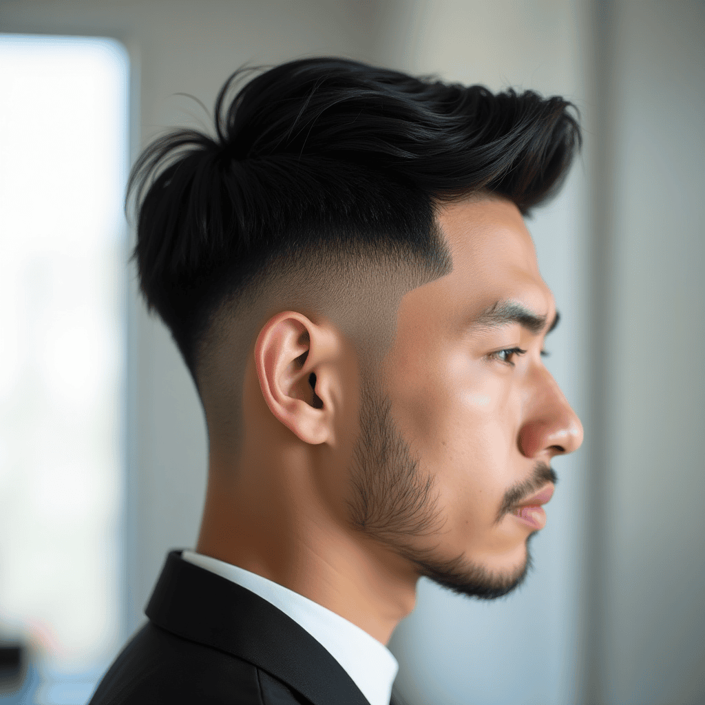 Short Mullet Burst Fade