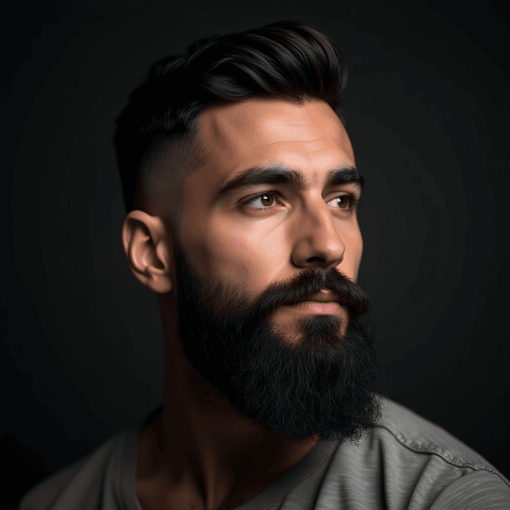  Burst Fade With Beard Blend