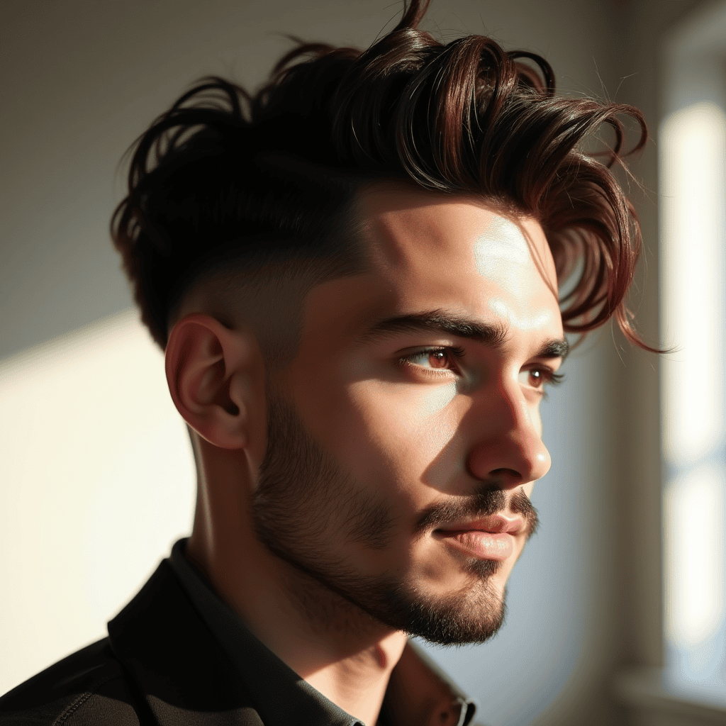 Burst Fade With Long Textured Top