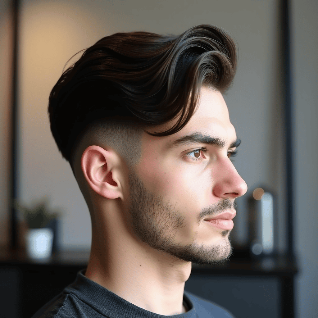 Comb Over Drop Fade