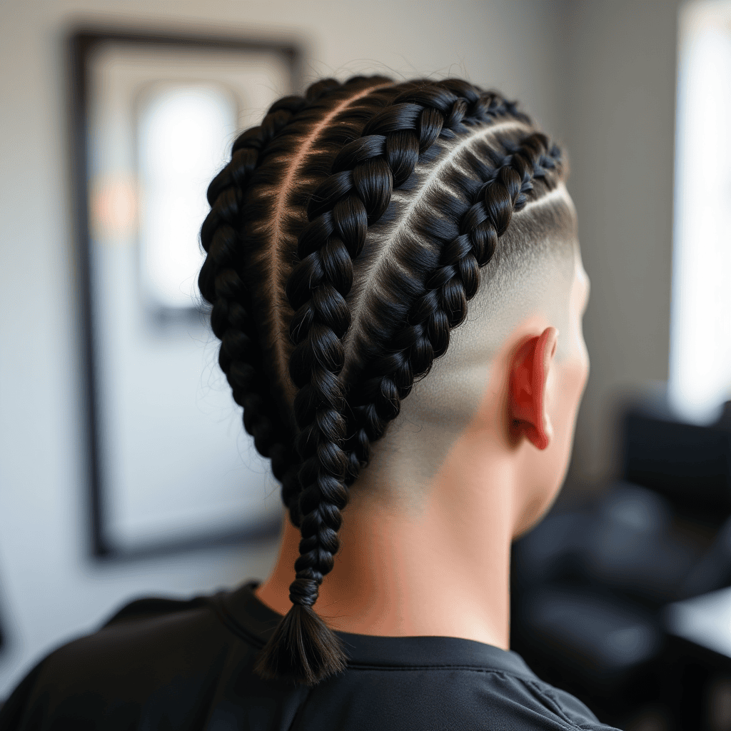 Drop Fade With Braided Top