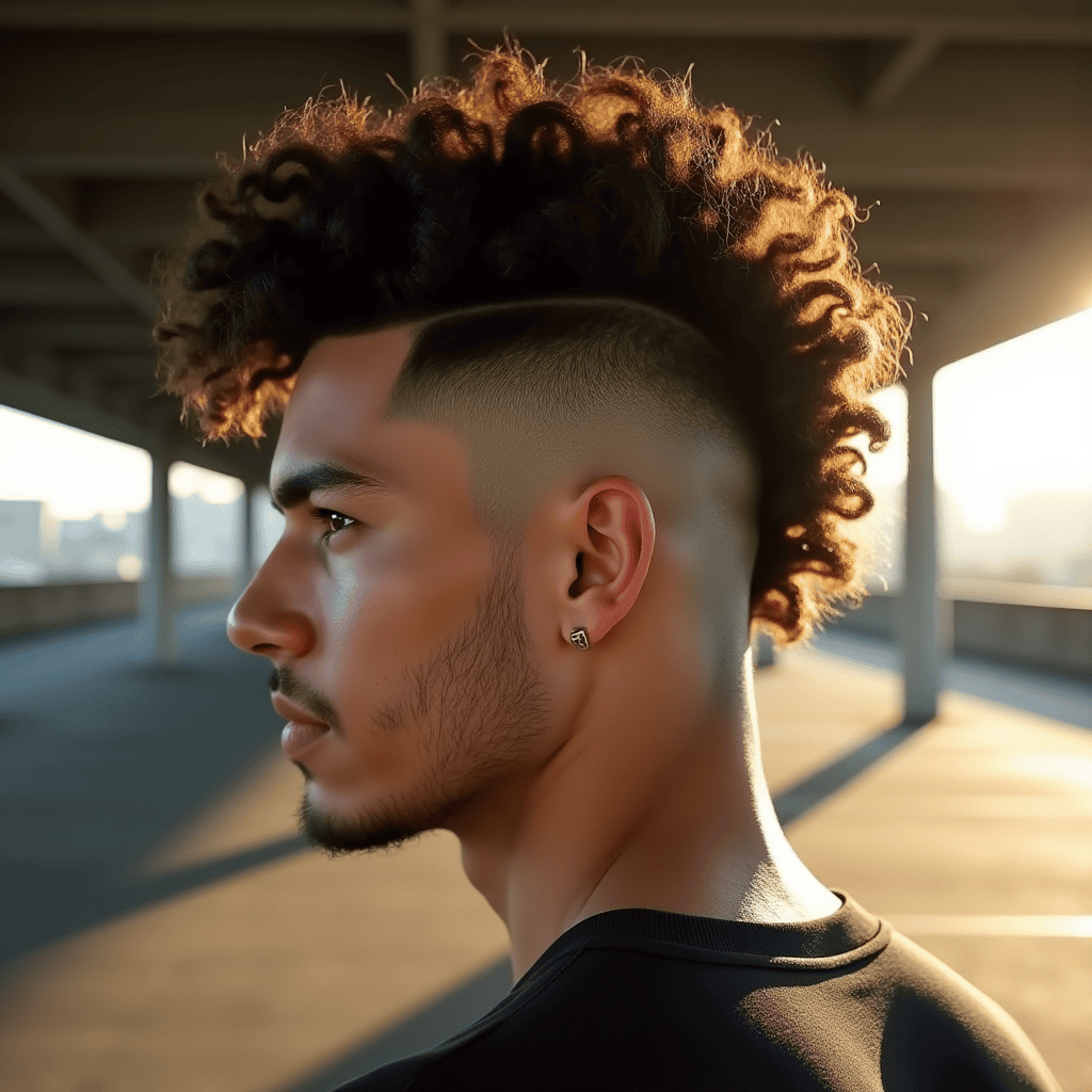 Curly Mohawk Skin Fade