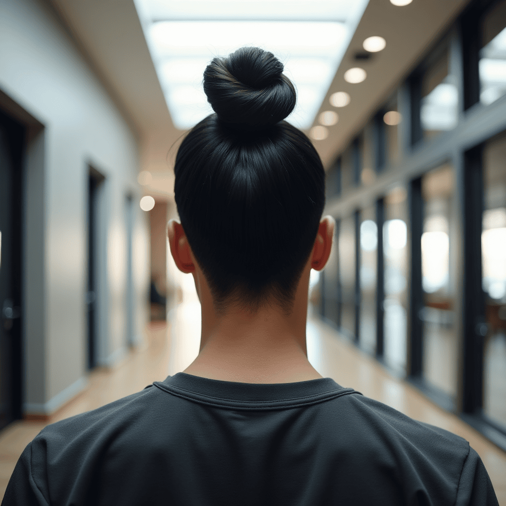 Skin Fade With Short Man Bun