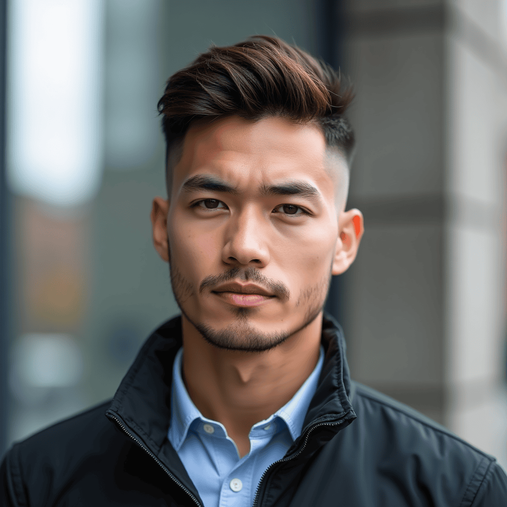 Short Crew Cut Mid Fade