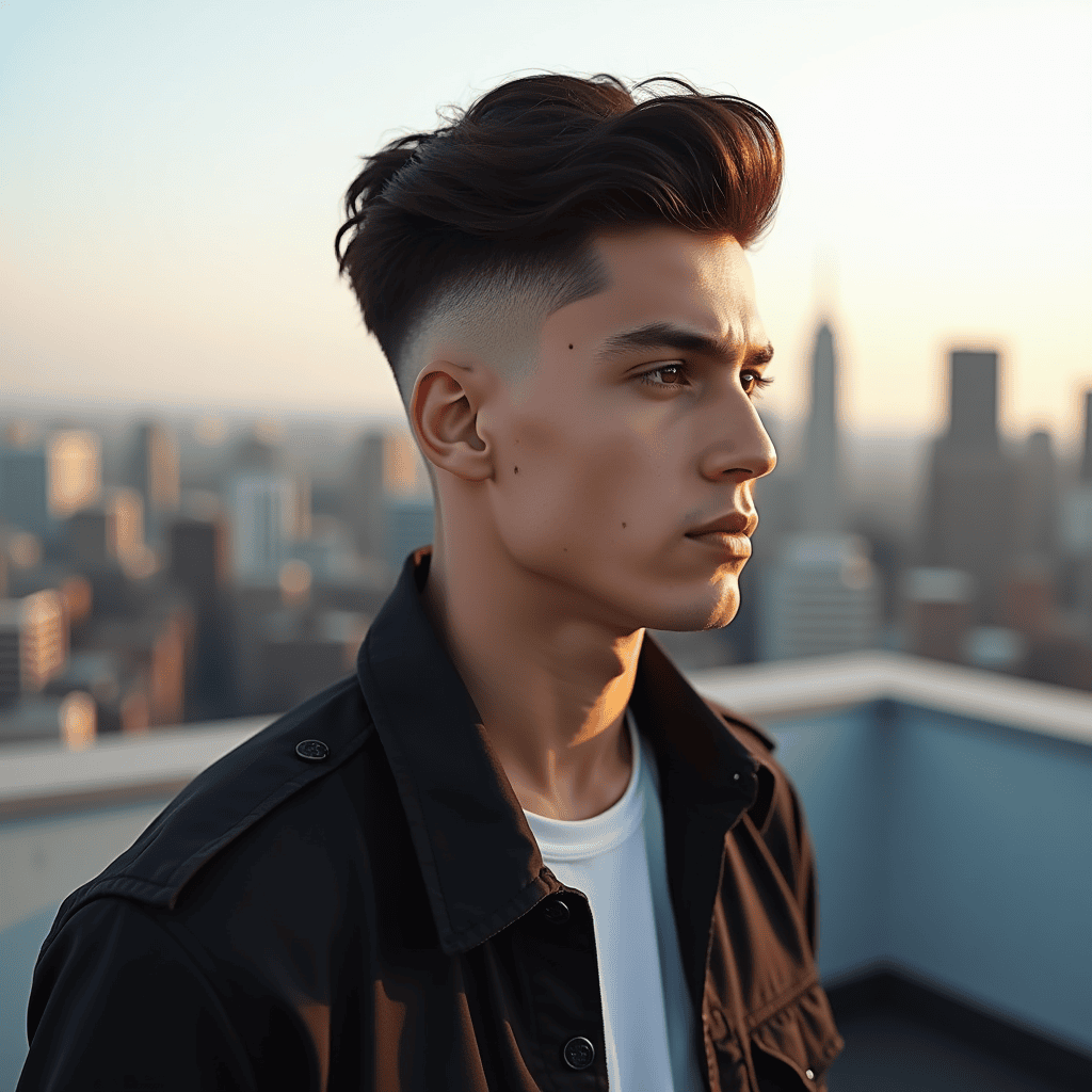 Short Brush-Up Mid Fade