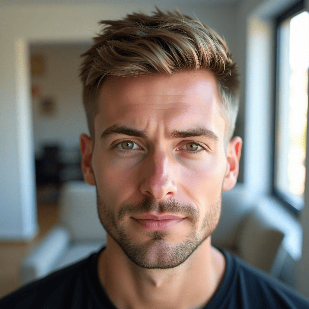 Short Choppy Top Mid Fade