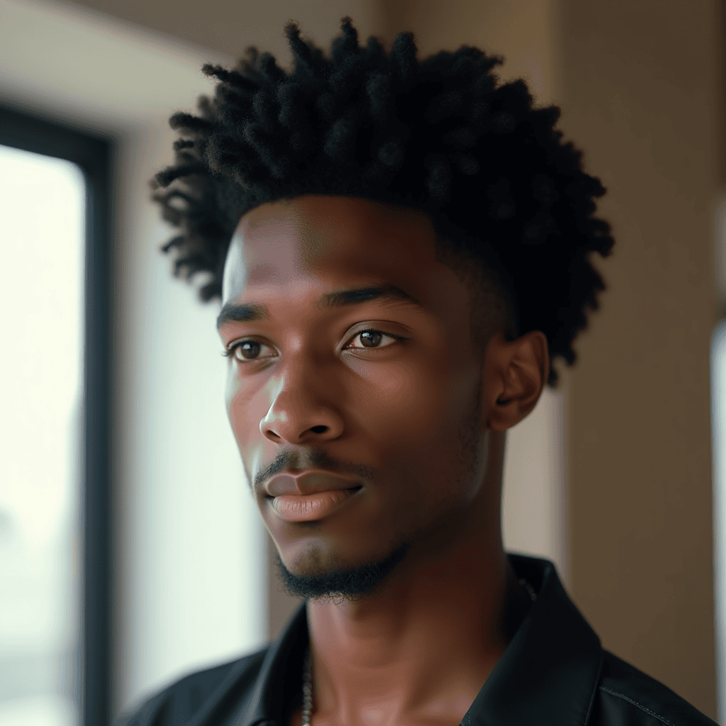 Afro Mid Fade