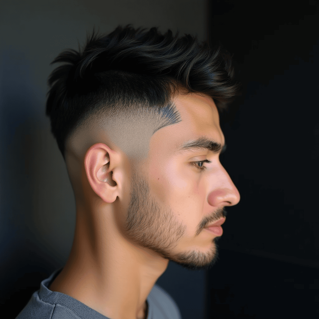 High Fade with Subtle Shaved Detail