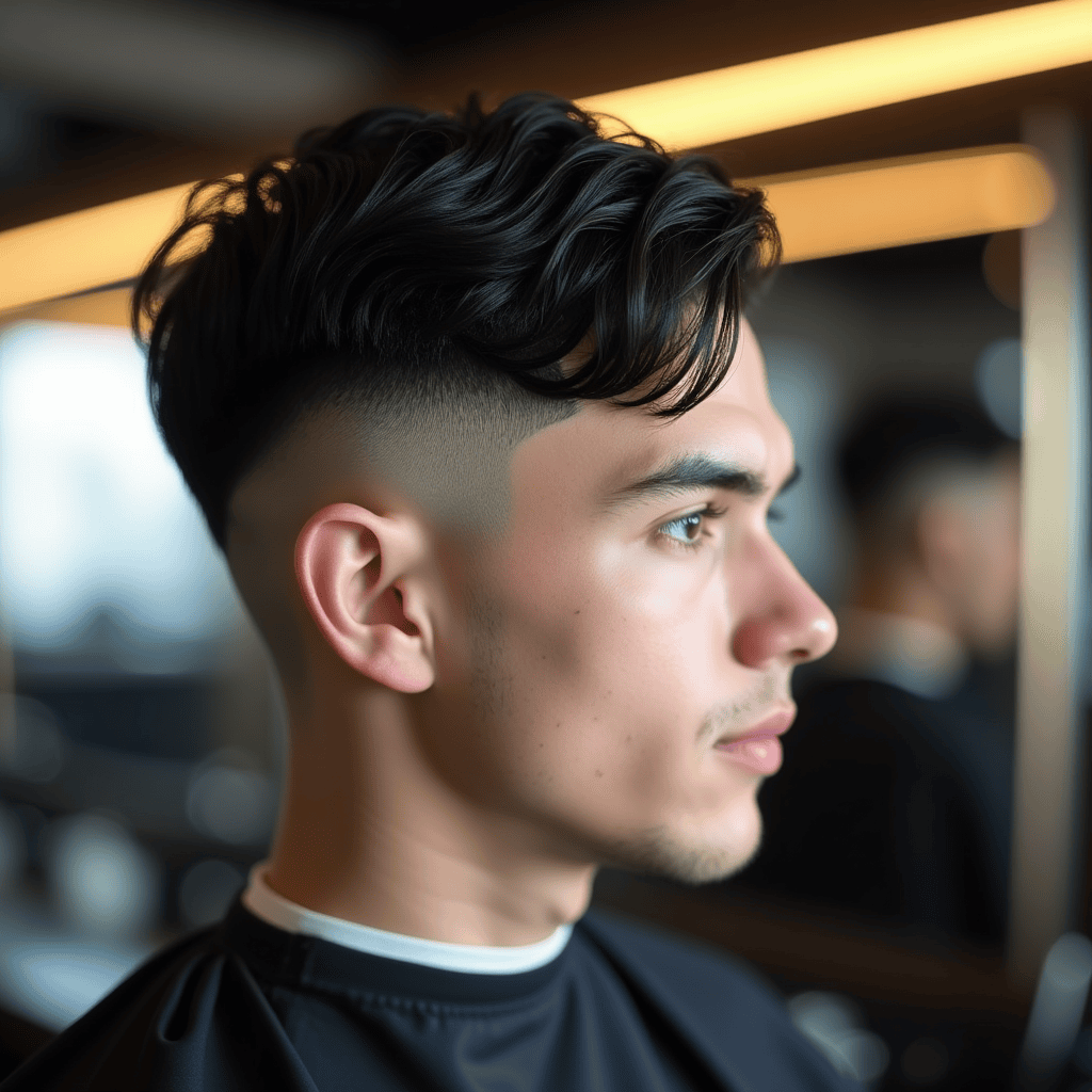 Classic Side Part With a Hard Line