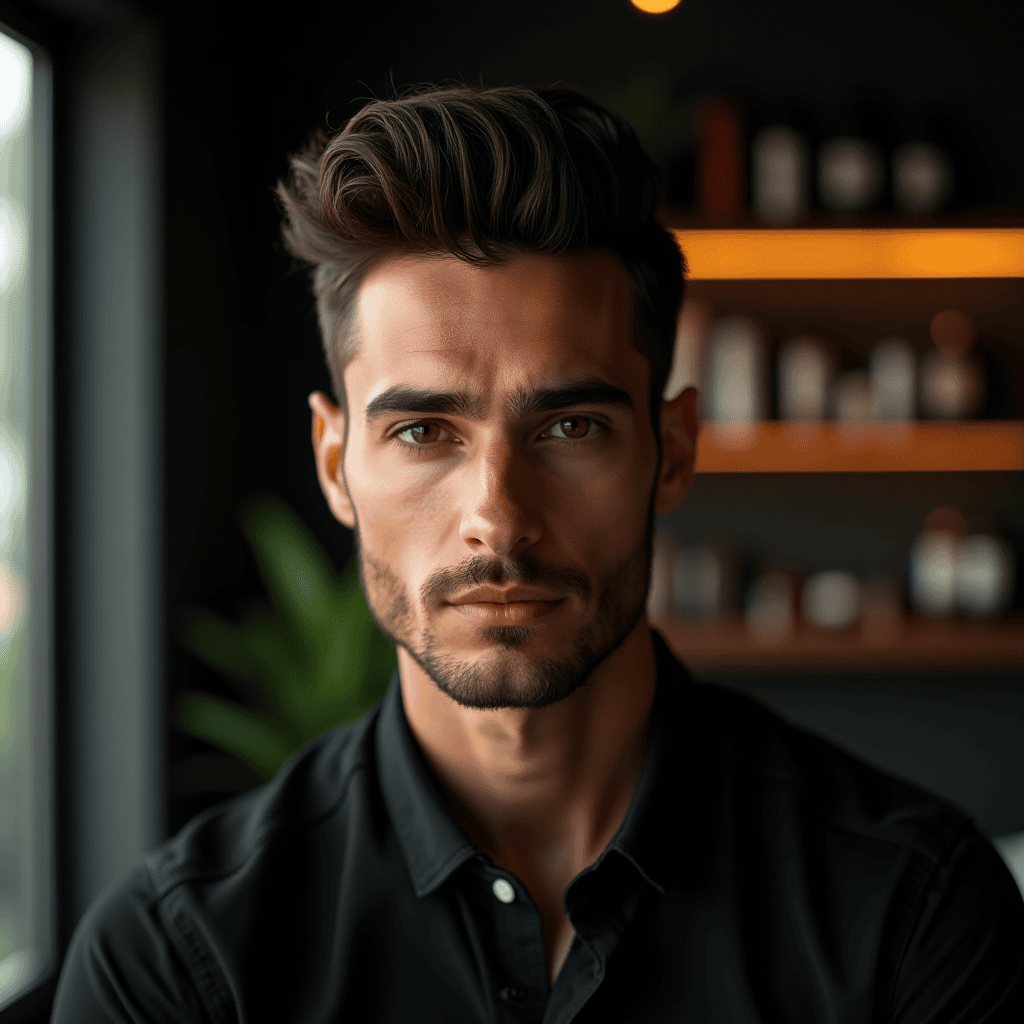 Pompadour With Line Up