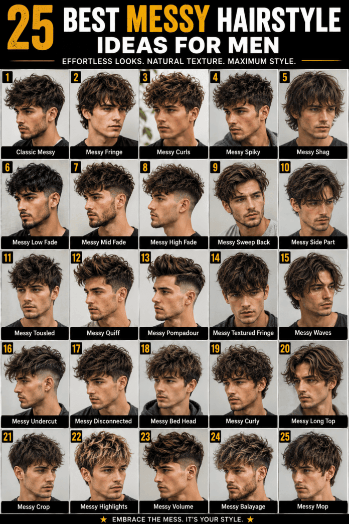 25 Best Messy Hairstyle Ideas for Men